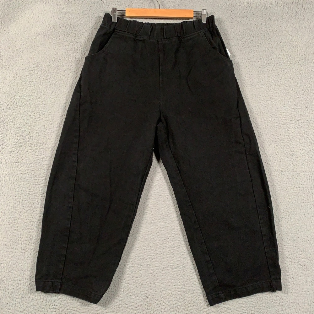 Le Bon Shoppe Arc Pant Women's Large L Black Barrel Wide Leg Elastic Waist High
